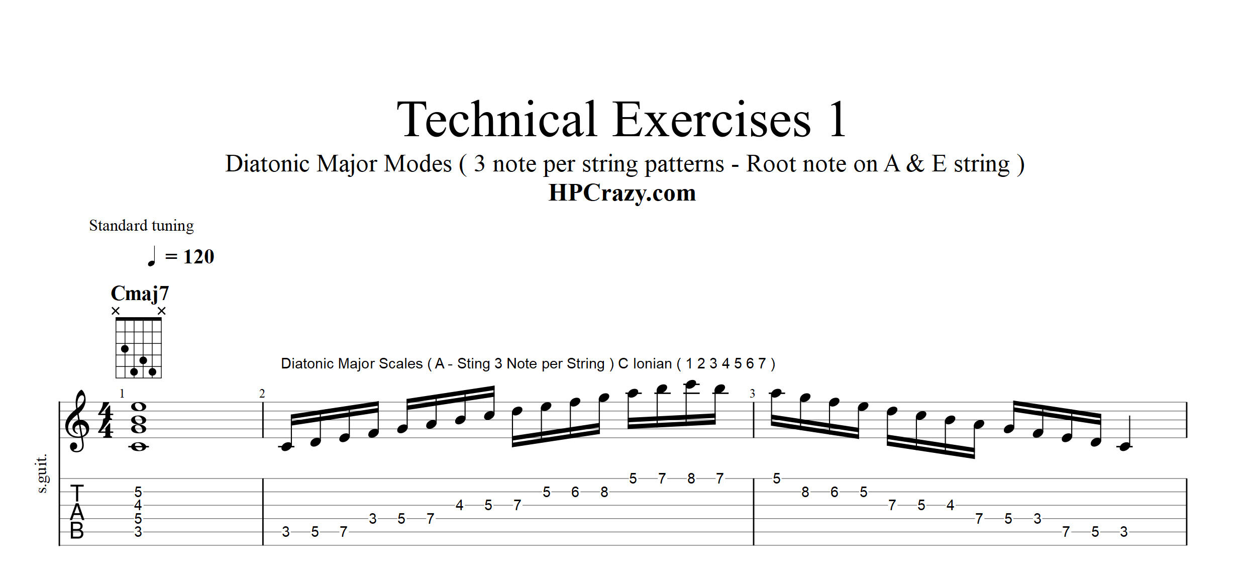 Technical Exercises ( Chords, Modes & Patterns ) Major Scales