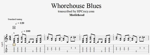 More information about "Whorehouse Blues ( Motörhead ) Tabs & Backing Track"