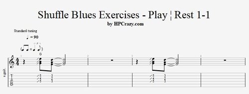 More information about "Blues Guitar Exercises - Play ¦ Rest 1-1"